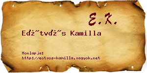 Eötvös Kamilla névjegykártya
